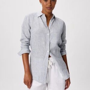 NWT! Quince Blue Striped Women's Button Down Shirt